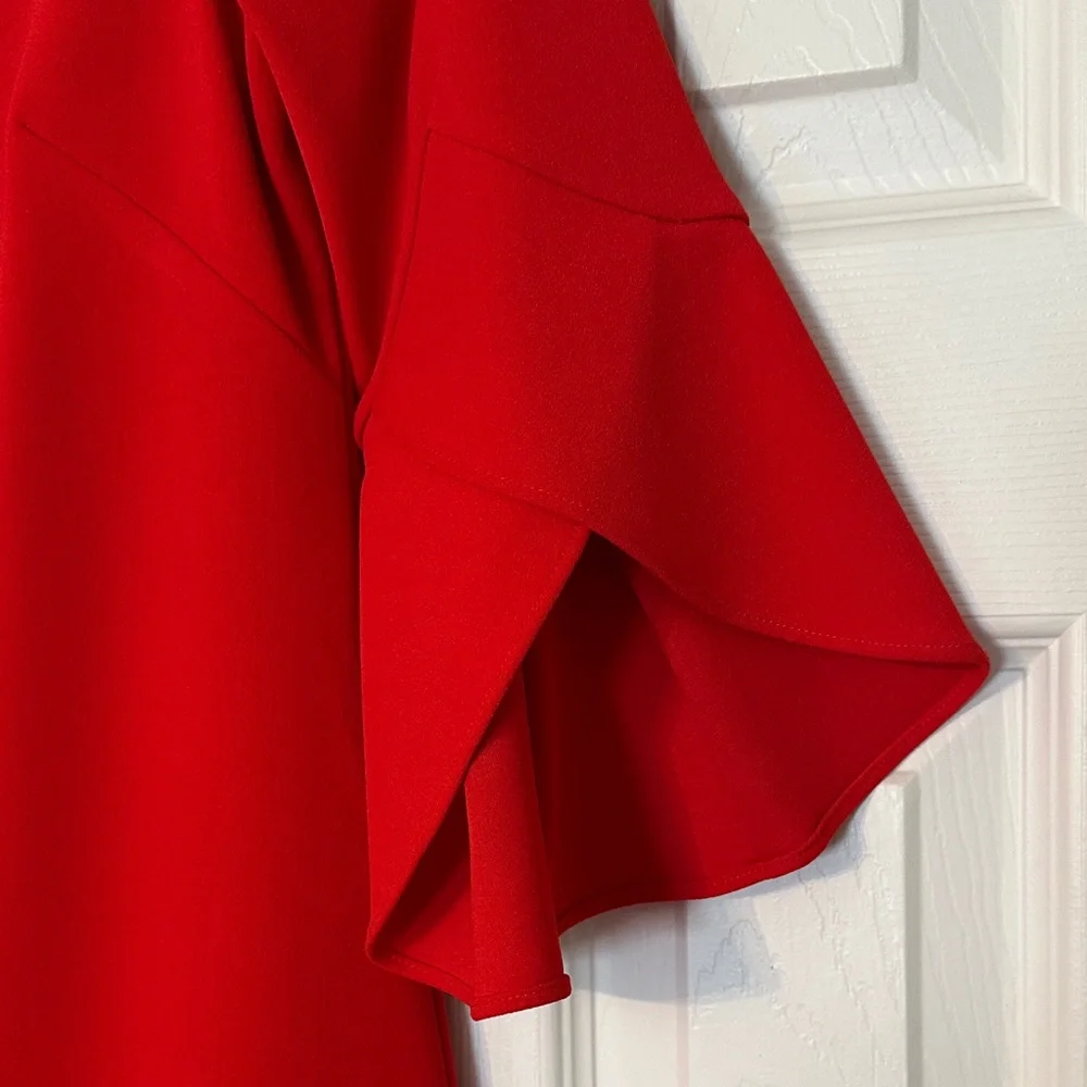 Vince Camuto Red Flutter Sleeve Dress - Picture 3 of 5